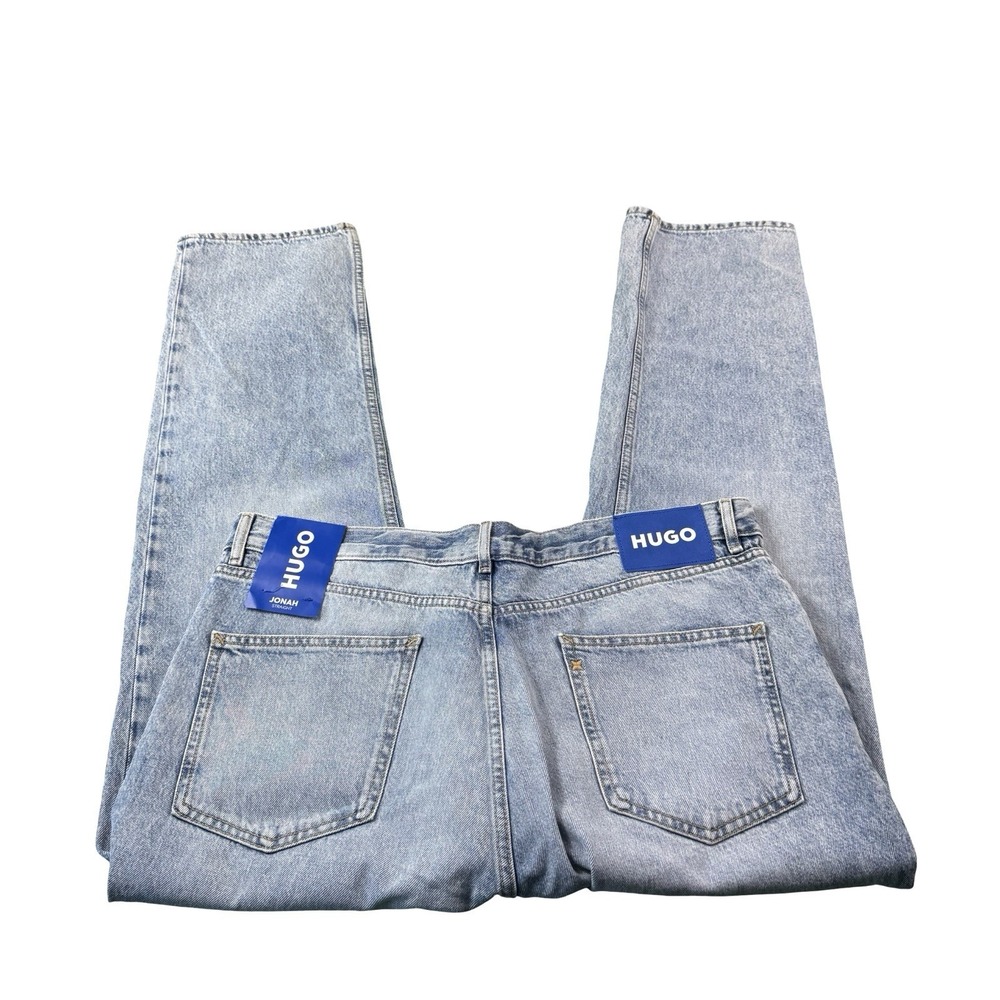 Hugo Boss Jonah Lightwash Mens Button Fly Jeans Size 38X32 Straight NWT